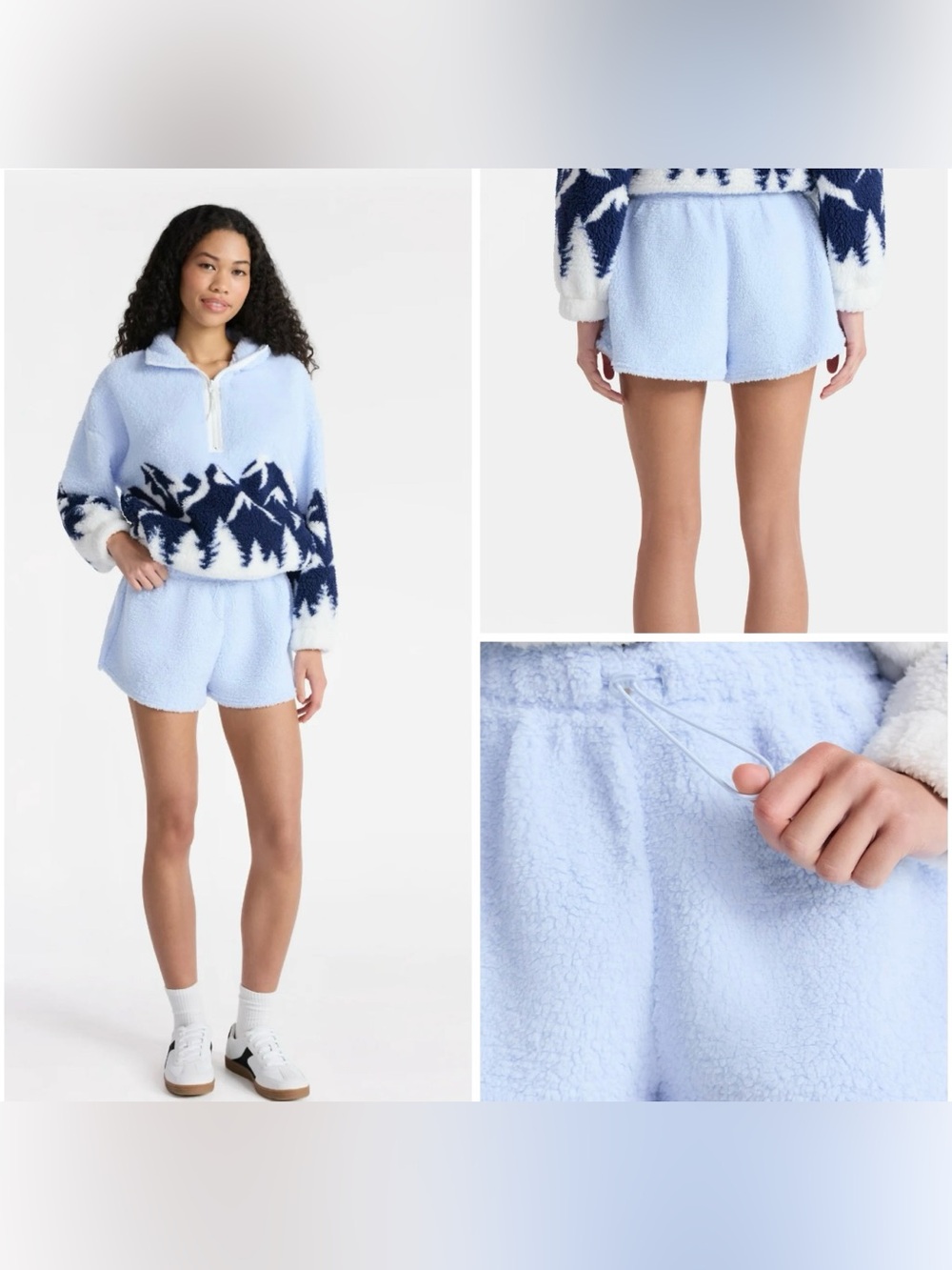 No Boundaries Women’s Baby Blue Plush Shorts